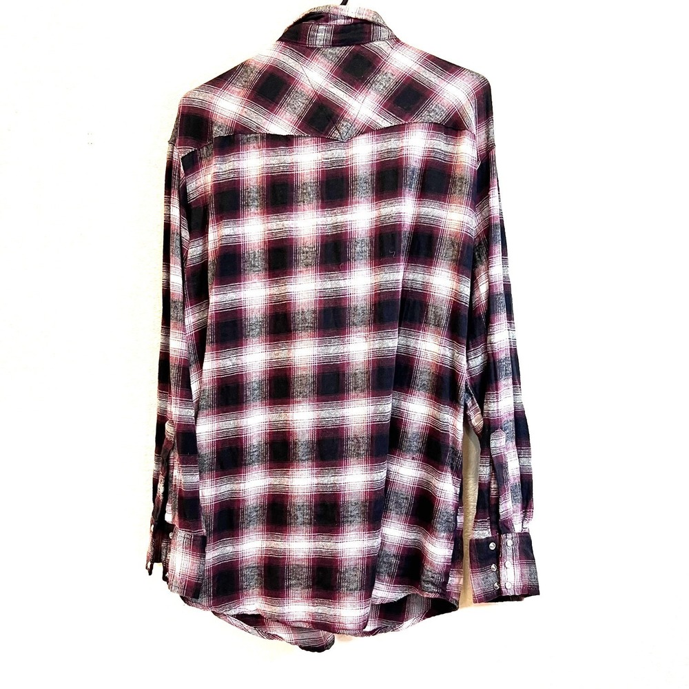 Bit & Bridle Western Shirt Men's Pearl Snaps Cowboy Rodeo Size Large Plaid Ranch - Picture 5 of 6